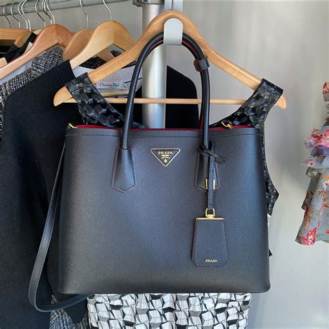 prada large tote sale|large prada double tote.